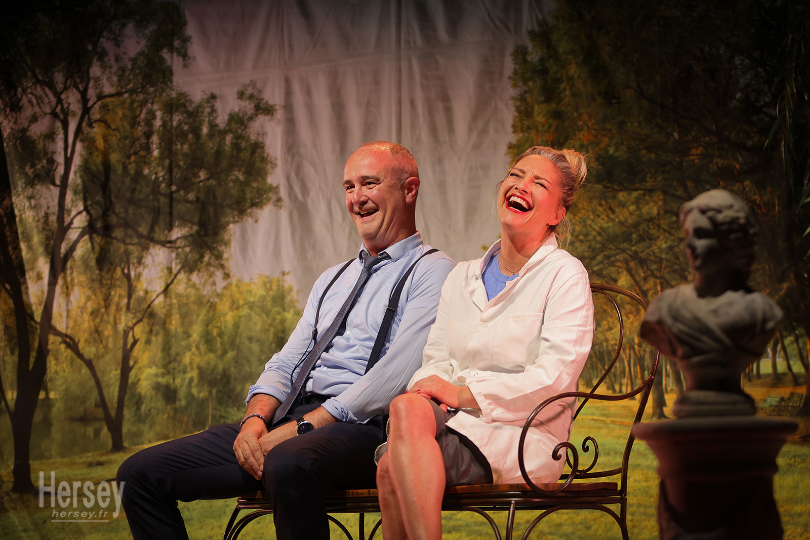 Bruno Bachot et Elodie Bouleau dans la comédie ' Vacances obligatoires ' Bruno Bachot et Elodie Bouleau dans la comédie ' Vacances obligatoires '